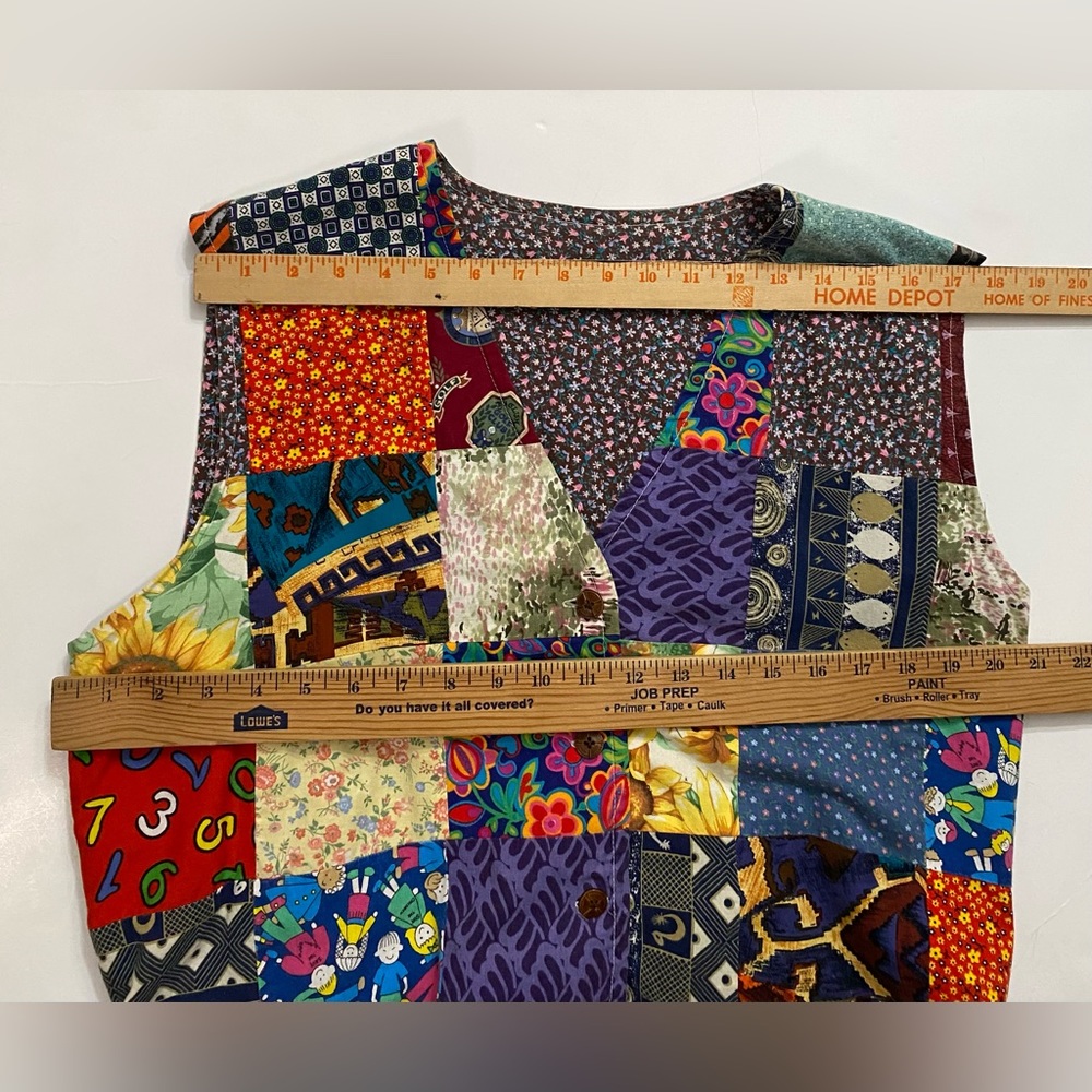 Vintage Handmade Multi Pattern Cotton Patchwork W… - image 7